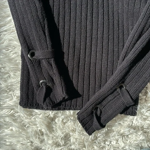 Guess Black Ribbed Knit Top - Picture 3 of 5